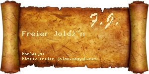 Freier Jolán névjegykártya